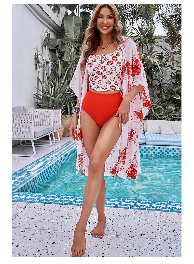 Women One Printed & One Solid Split Swimsuits - Image 6