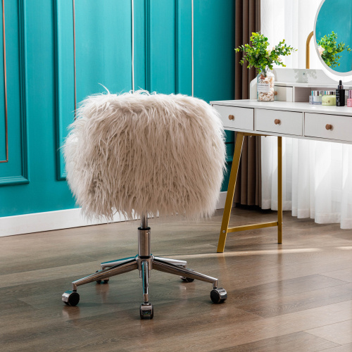Modern Faux Fur Office Chairs - Image 5