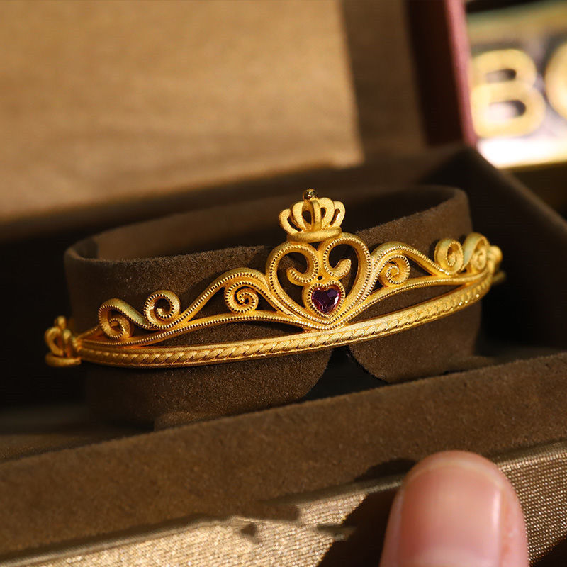 Gold Plated Crown Princess Bracelet