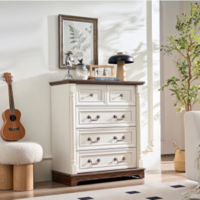 5 Drawer Dresser Chest With Base Wooden