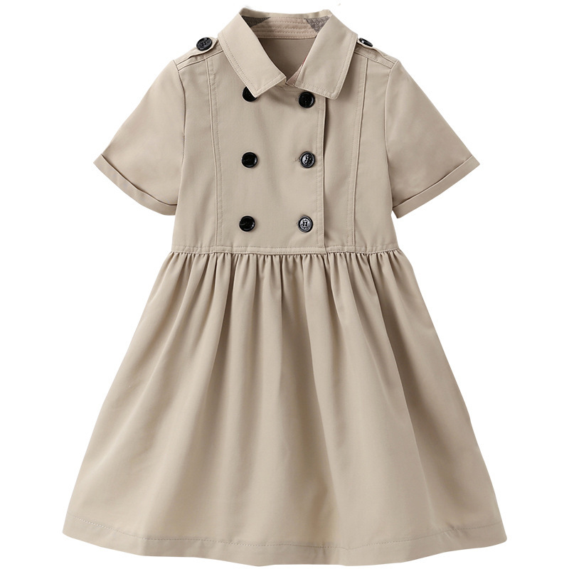 Summer Buttoned Beige Shirt For Girl - Image 6