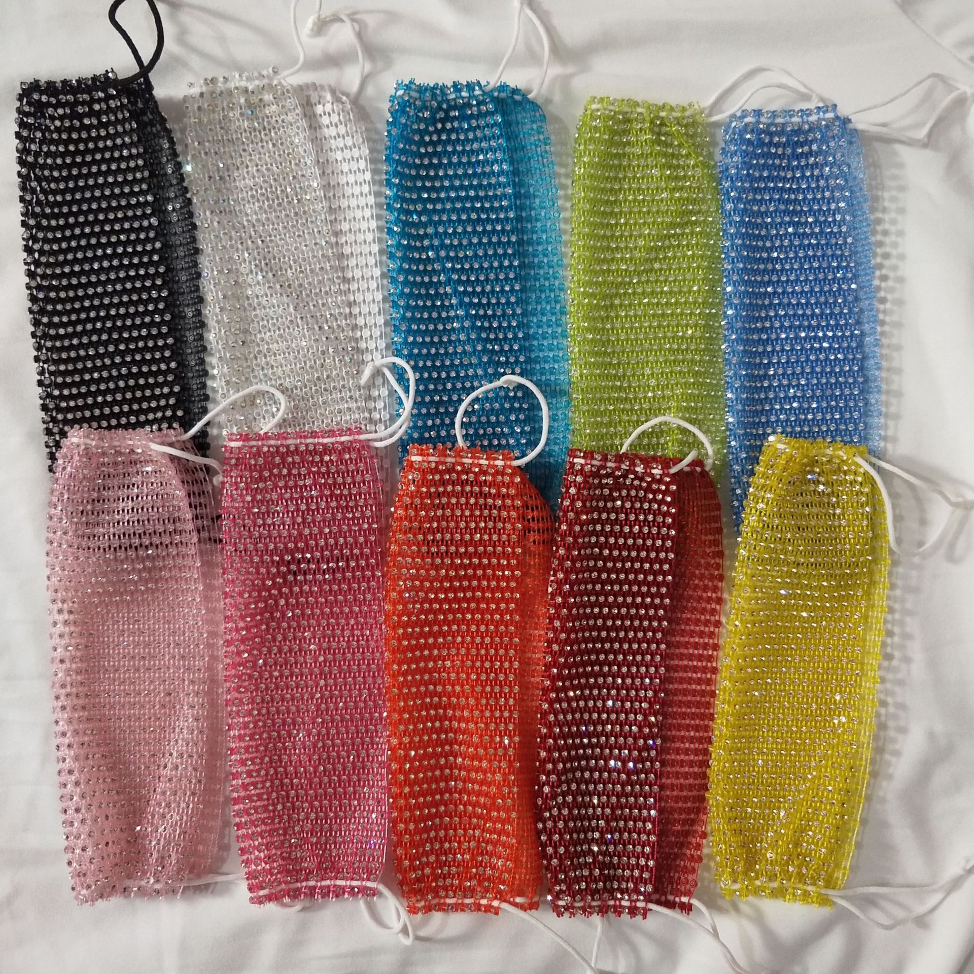 Fishnet-Shaped Star Rhinestone Mask - Image 7