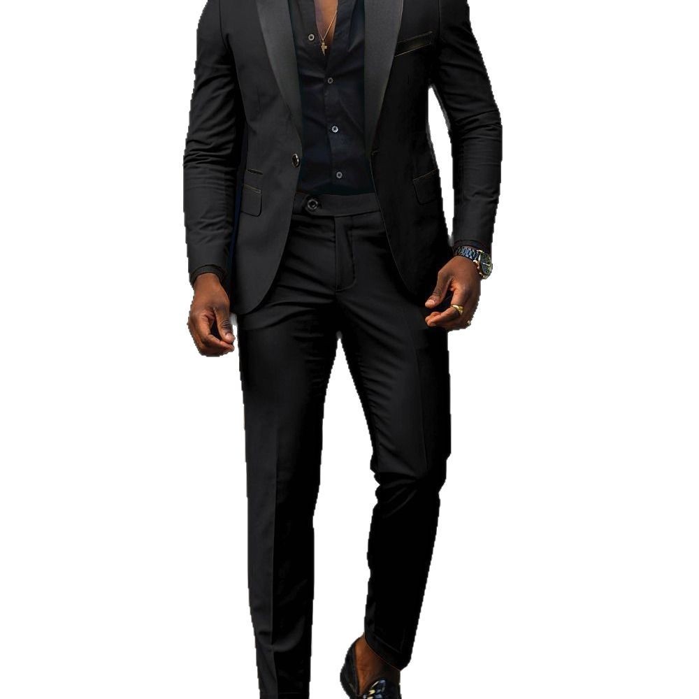 Men's Business Casual Suit Coat Trouser Suit - Image 3