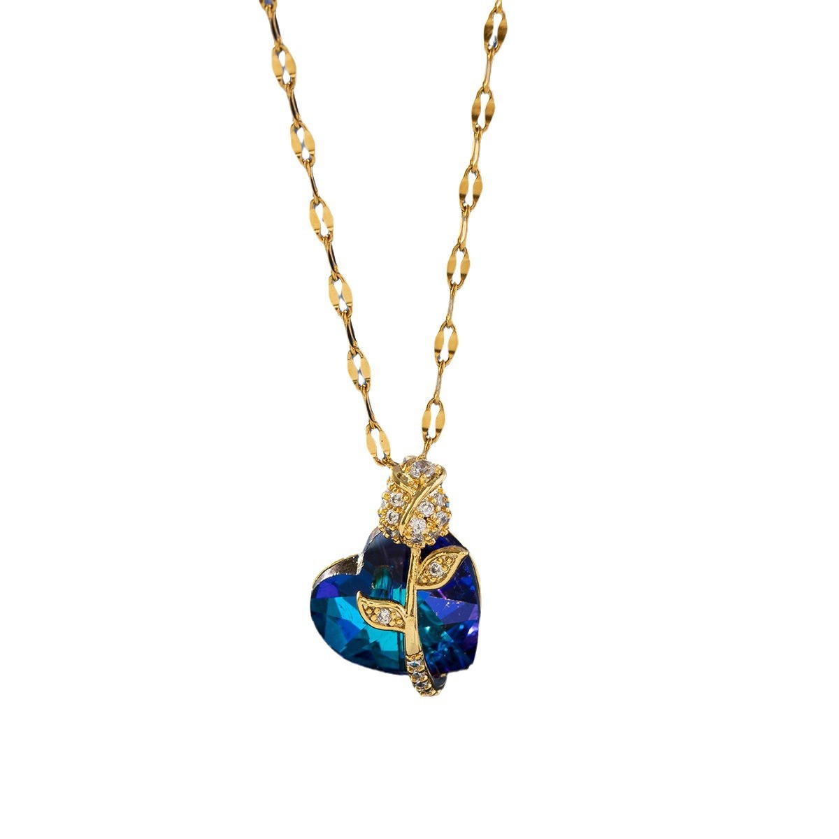 Sapphire Heart Pendant Necklace - Image 5