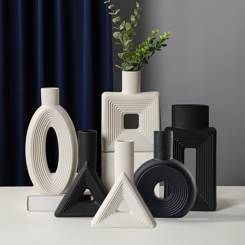 Minimalist Geometric Ceramic Vase