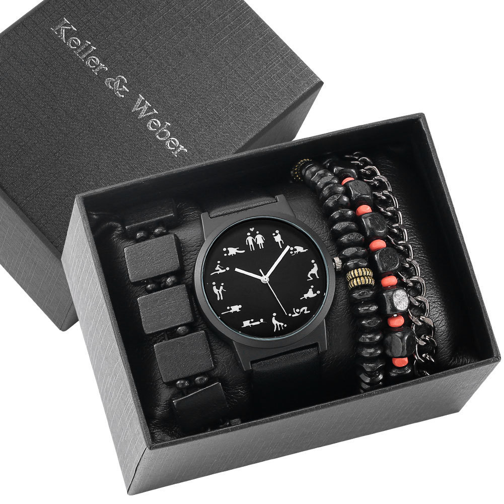 Men's Fashion Quartz E Love Watch & Bracelet Set - Image 4