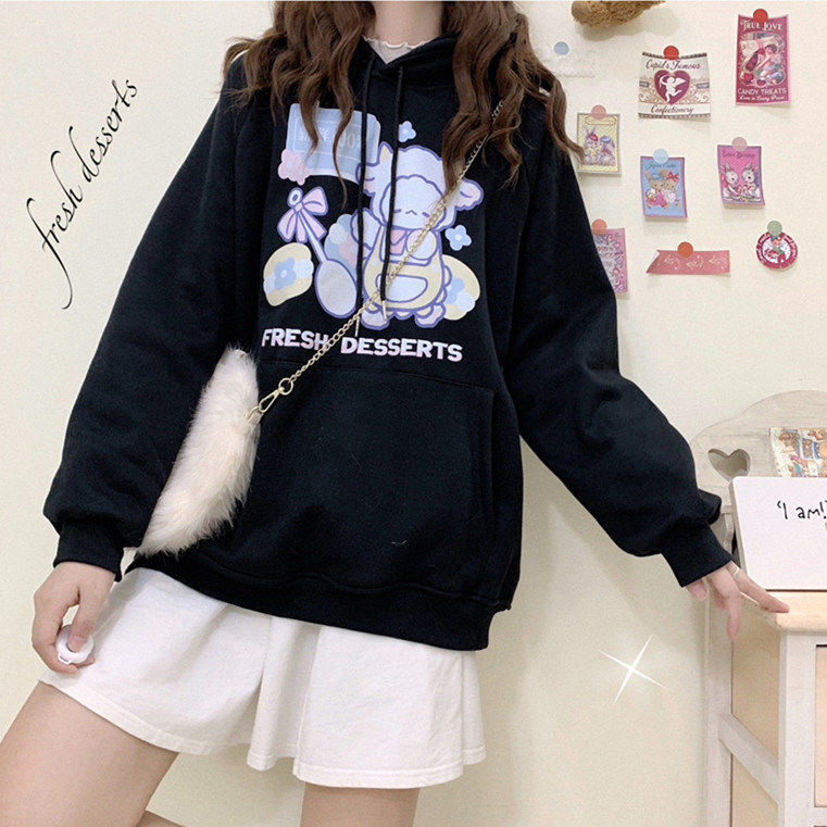 Women's Plus Velvet Padded Sweater With Hoodie - Image 4