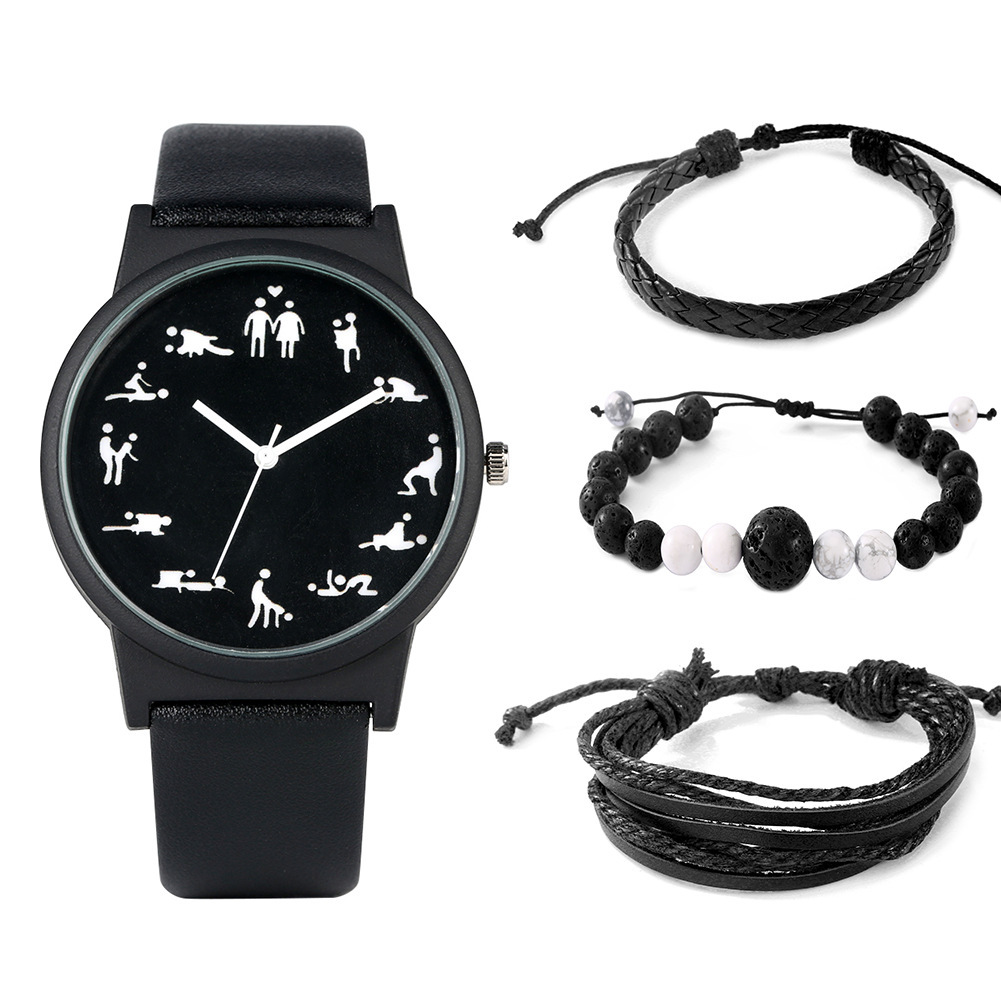 Men's Fashion Quartz E Love Watch & Bracelet Set - Image 3
