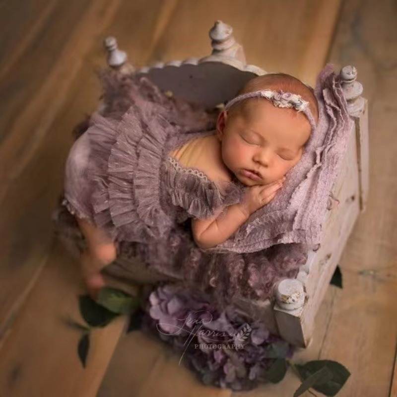 Newborn Baby Lace Pleated Jumpsuit