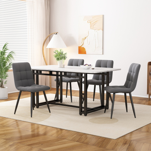 Metal Frame Rectangular Dining Table