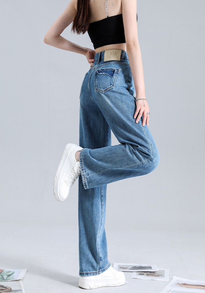 Women's Dark Blue Wide-Leg Jeans - Image 3