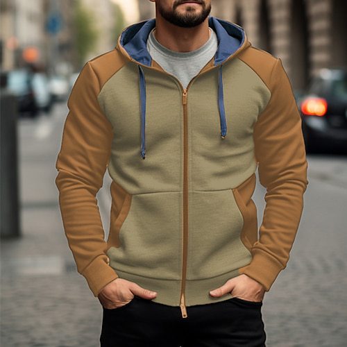 Simple Casual Loose-fitting Hoodie Zipper Jacket