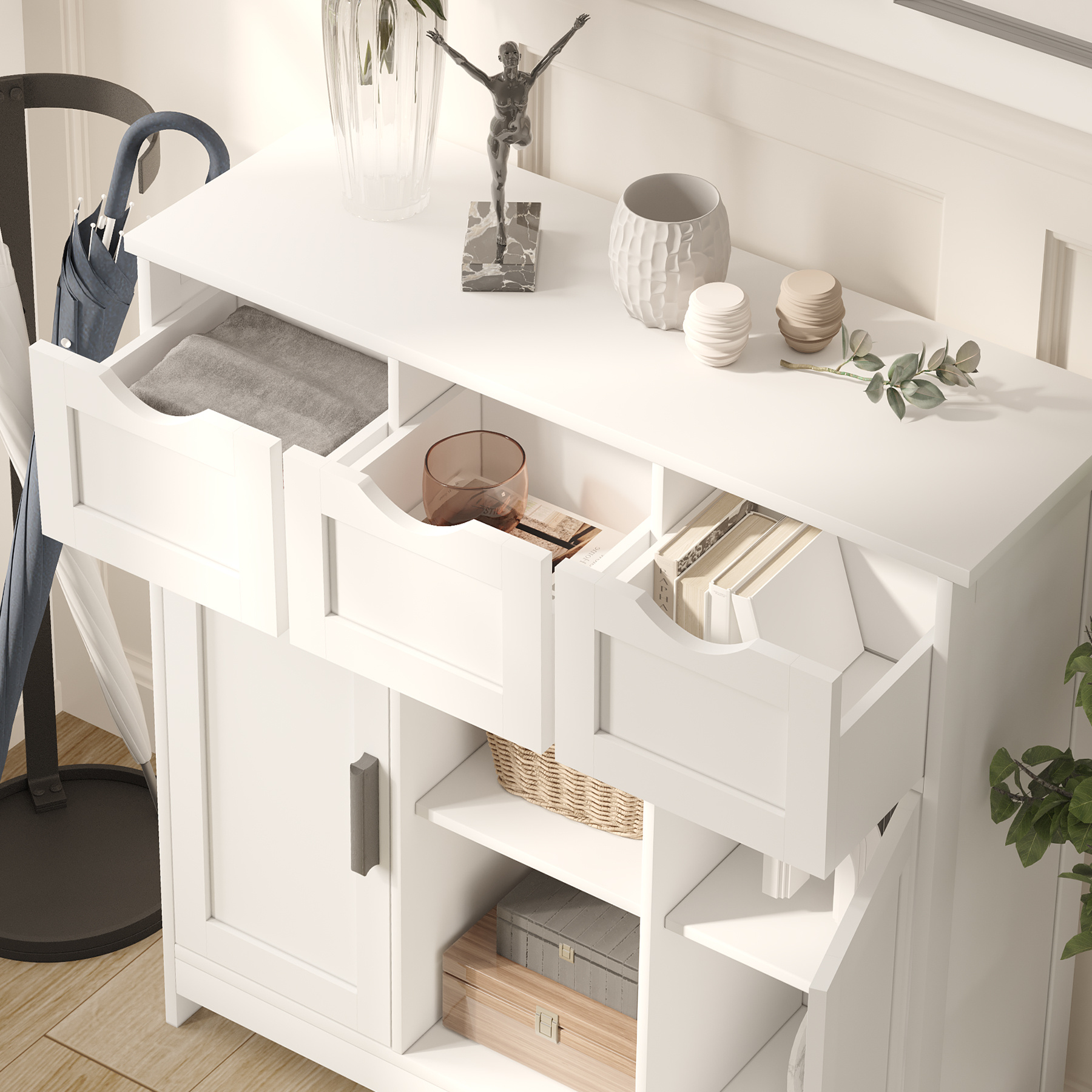Ultra Light Luxury Cabinets with Drawers and Shelves - Image 4