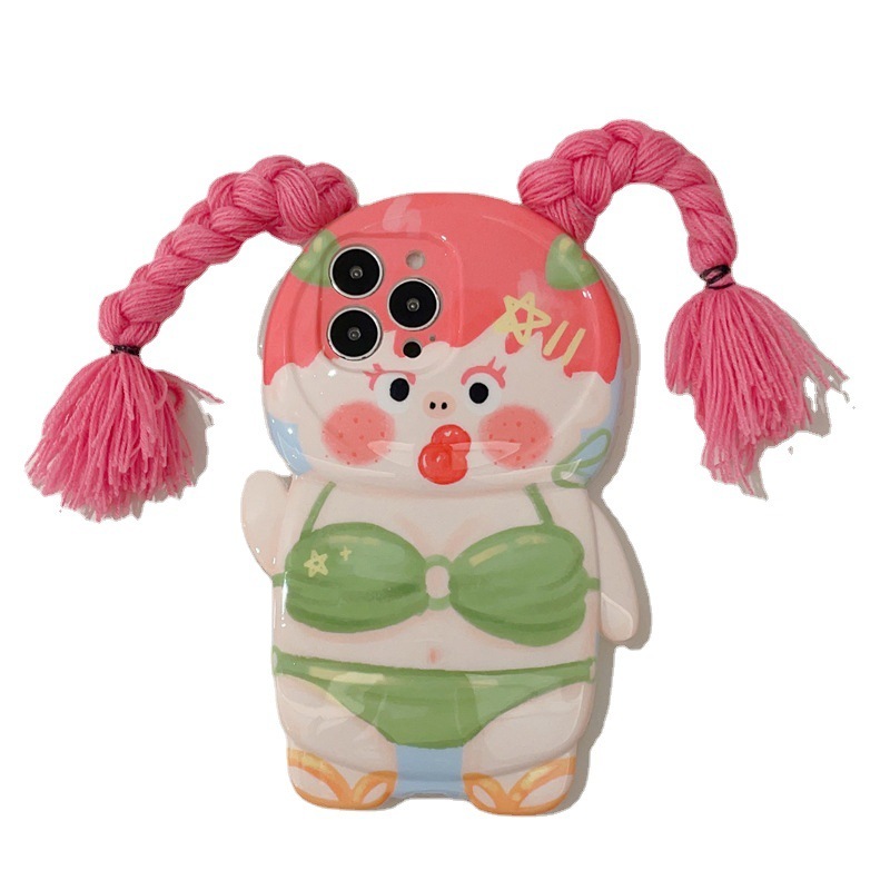 Funny Braid Girl Phone Case - Image 6