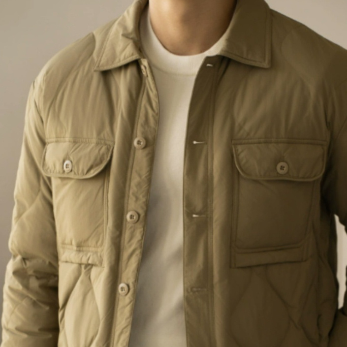 Seamless Lapel Down High Density Men's Jacket