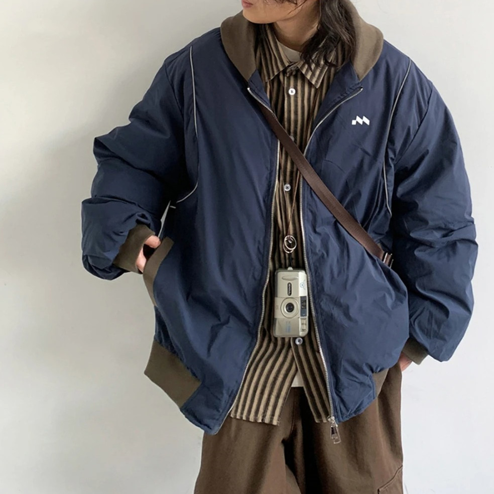 Retro Stand-Up Collar Cotton-Padded Jacket