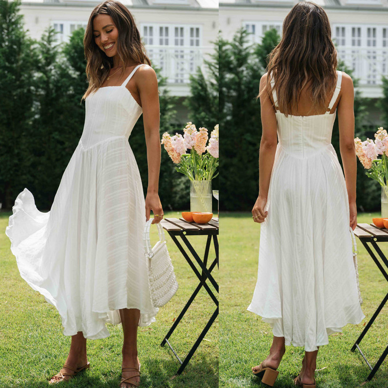 Fashion Halter Irregular Hem Long Dress
