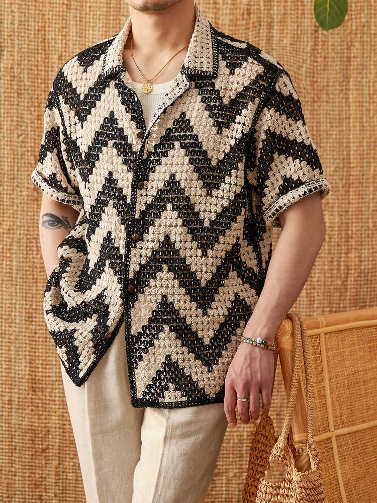 Short-sleeved Beach Knitted Loose Casual Top - Image 3