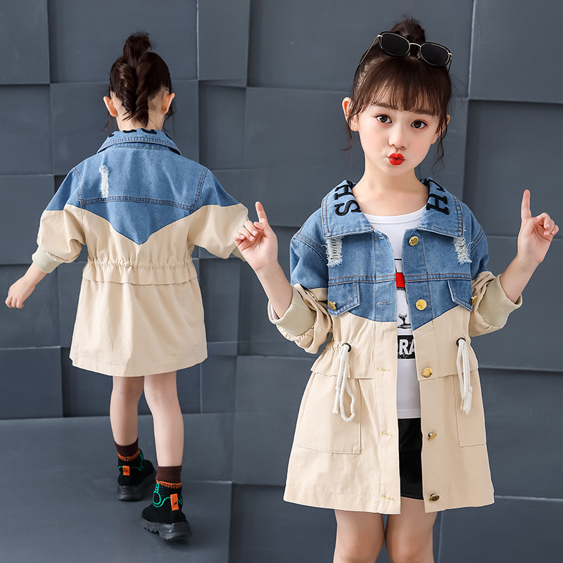 Fashion Simple Denim Trench Coat