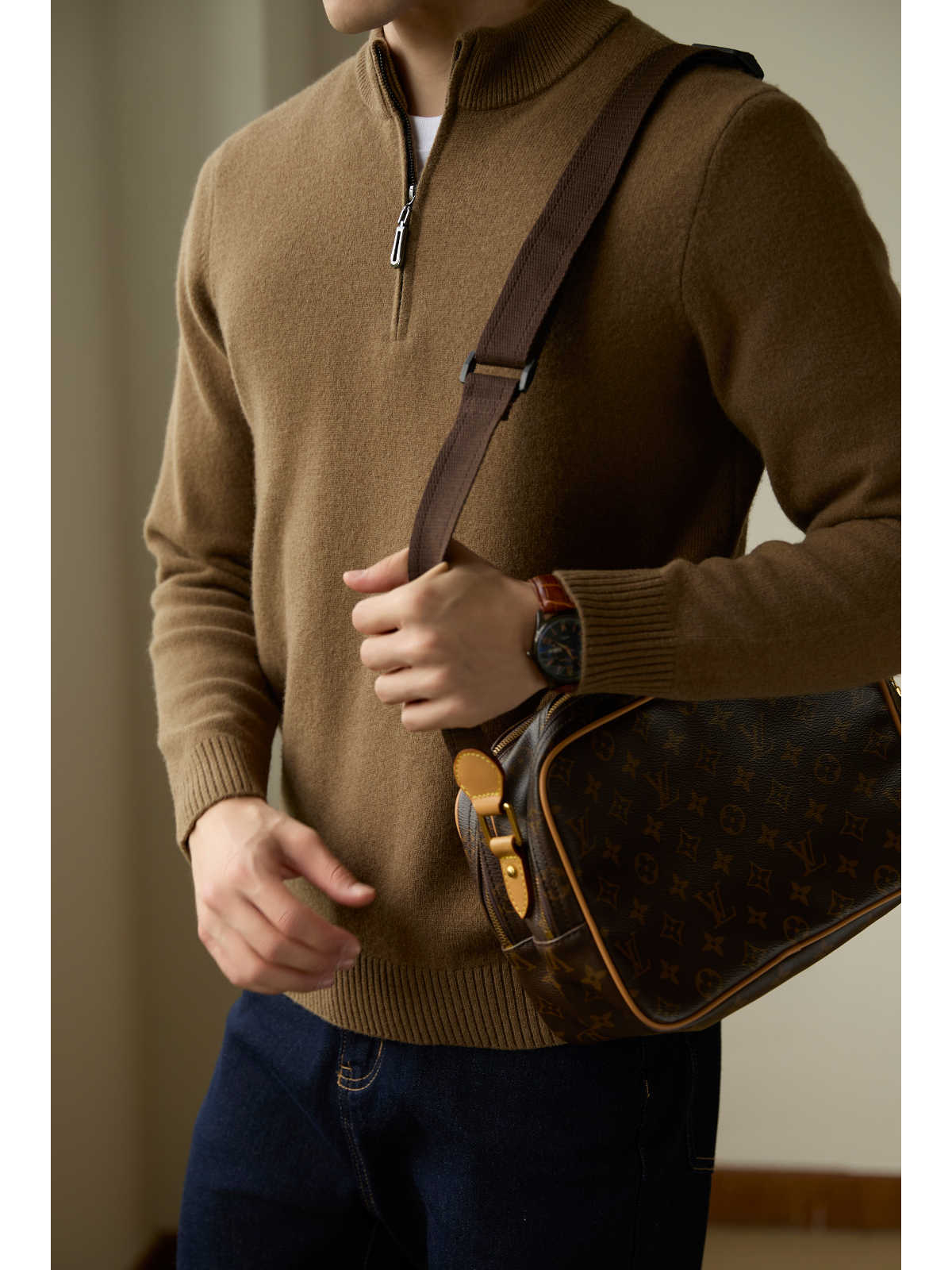 Pure Wool Stand Collar Thermal Sweater - Image 6