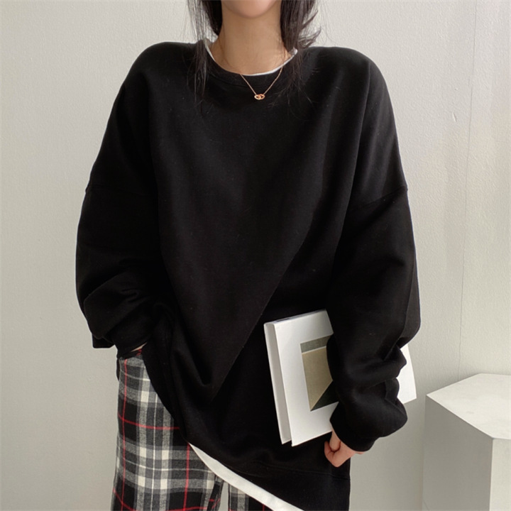 Solid Women's Loose Fleece-lined Color Hoodie - Image 4