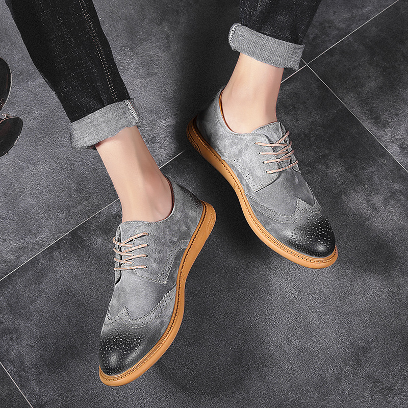 Business Genuine Retro Lace Up Men Shoes
