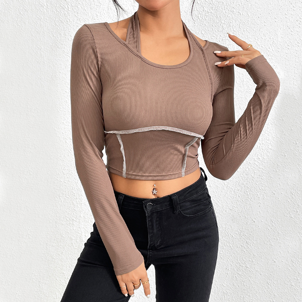 Halterneck T-shirt Fashion Tops