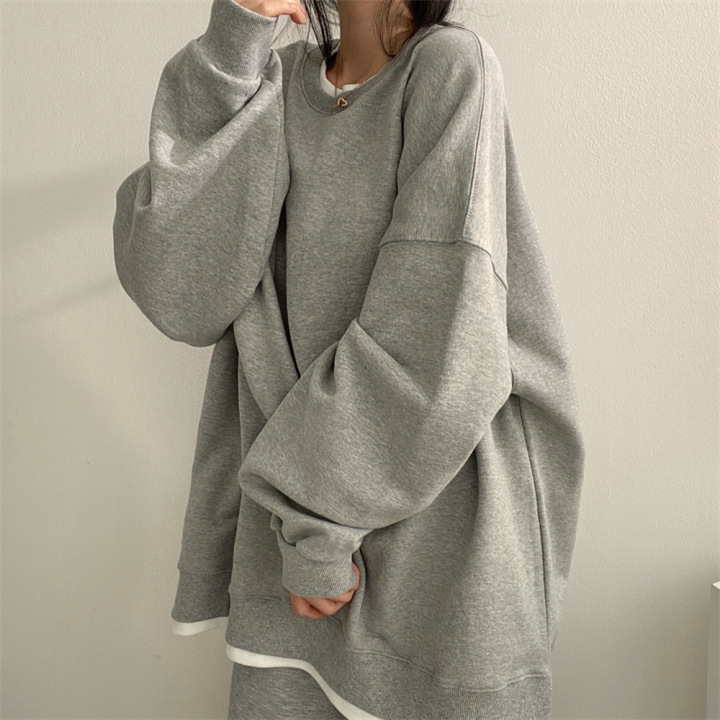 Solid Women's Loose Fleece-lined Color Hoodie - Image 10