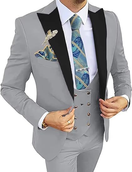 Men's Slim Double-Breasted Coat Vest Pants Suit - Image 7