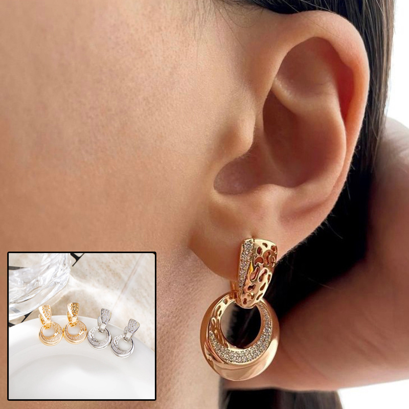 Luxury Hollow Round Drop Earrings