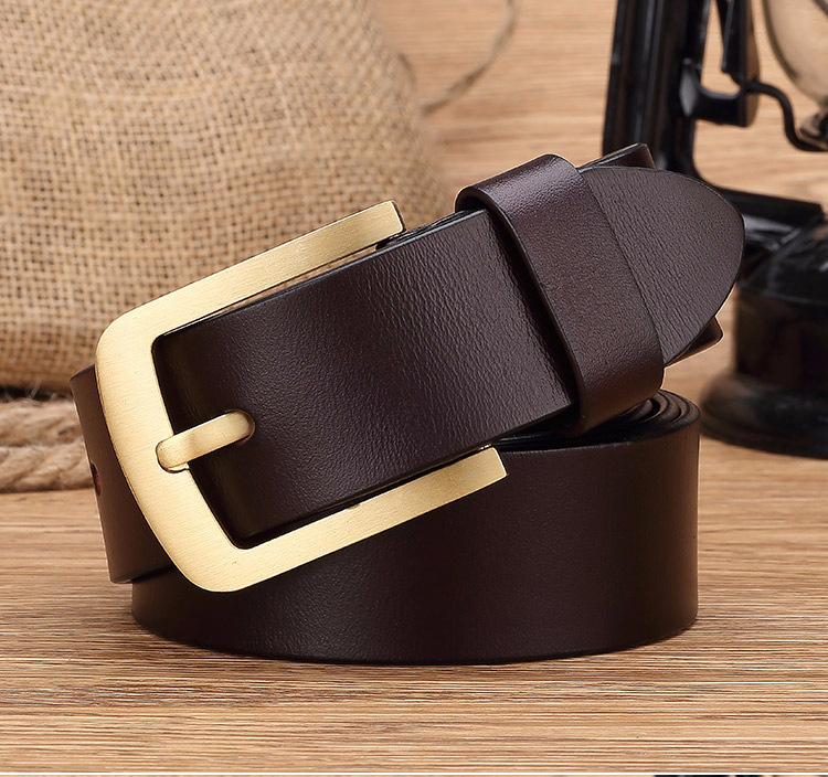 Casual Retro Brass Pin Buckle Men's Belt - Image 3