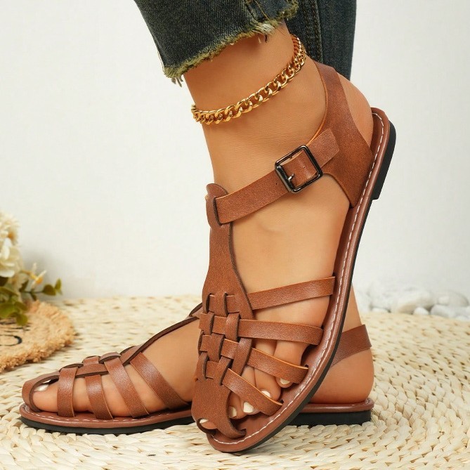 Vintage Weave Closed Toe Sandals - Image 2