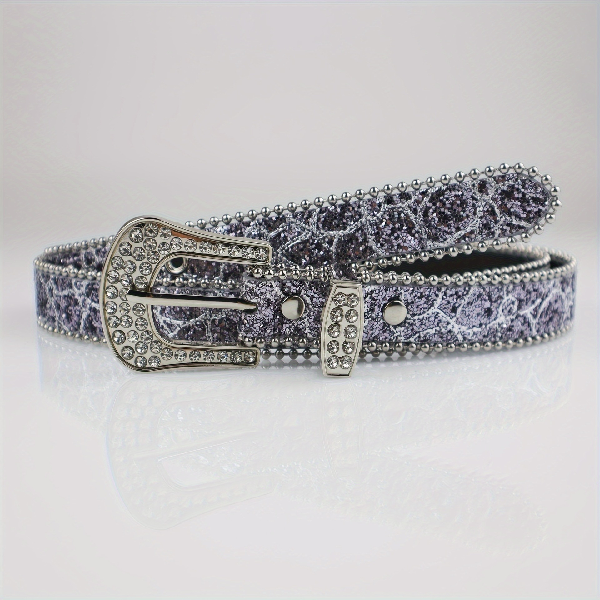 Rhinestone Women's Fashion Thin Belt - Image 2