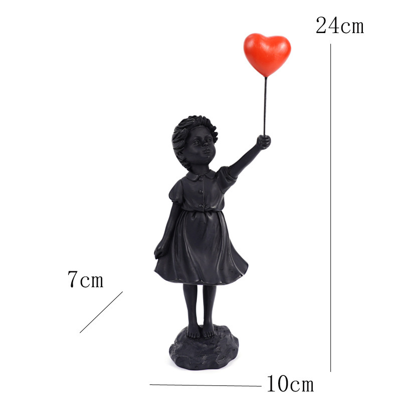 Little Girl With Balloon Art Sculpture - Image 8