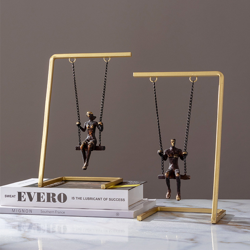 To Swing Couple Metal Office Ornaments