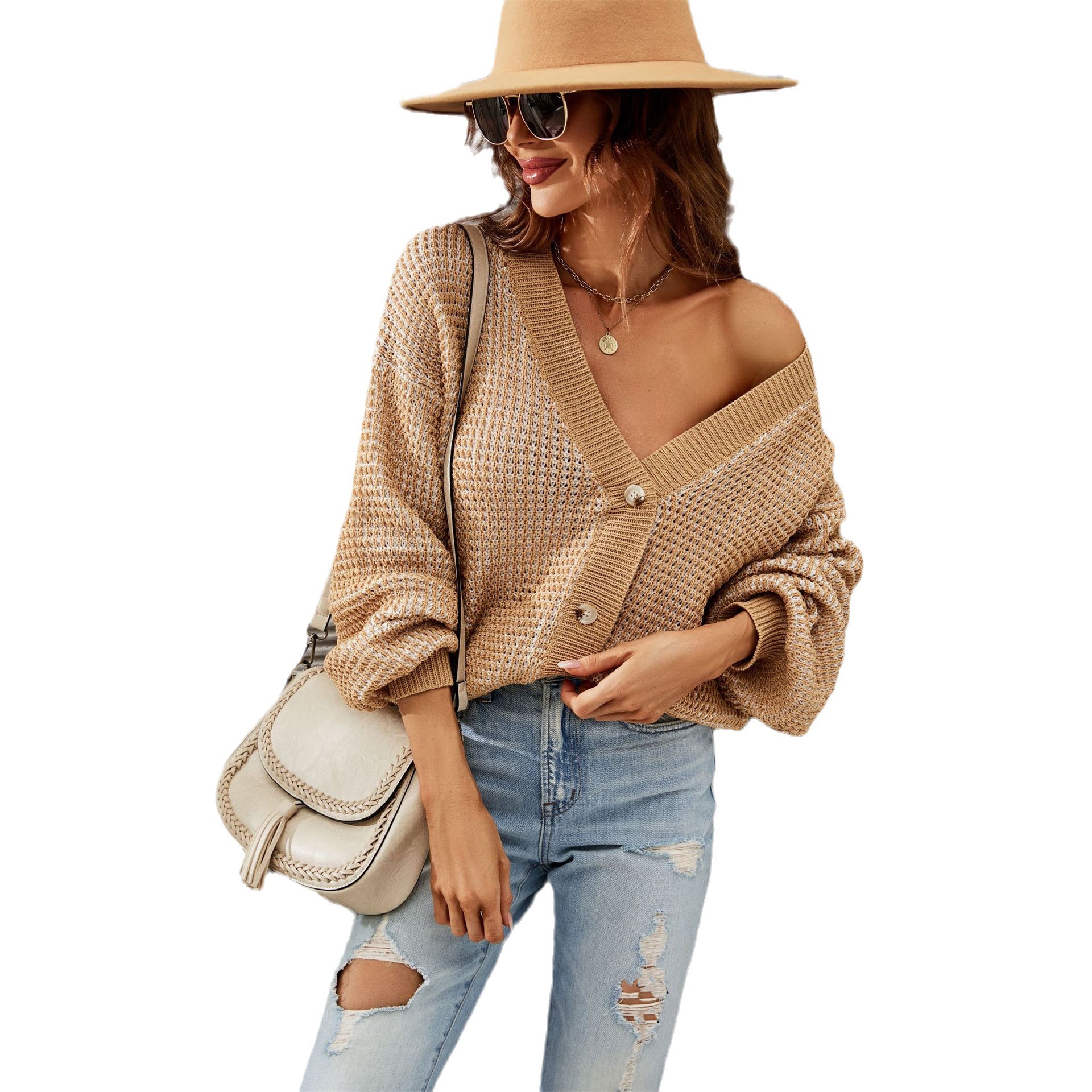 Plus Size Knitwear Button Sweater - Image 6