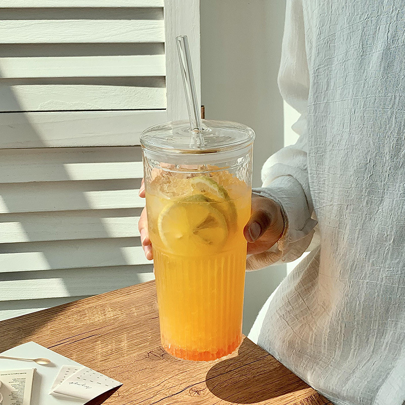 Household Long Tumbler Style Glass Straw