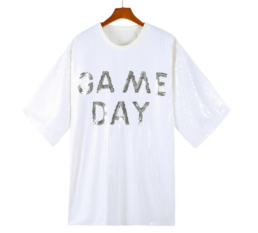 Sequined Short-Sleeved Top - Image 5