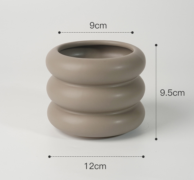 Morandi Soft Round Ceramic Flower Vase - Image 6