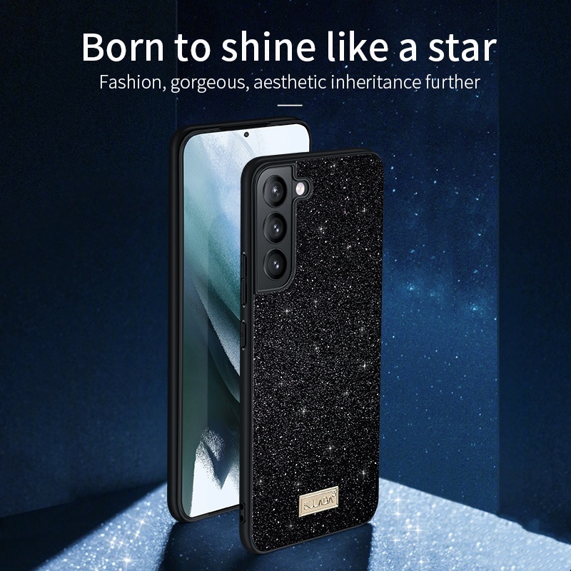 Drop-resistant Glitter Leather Phone Case