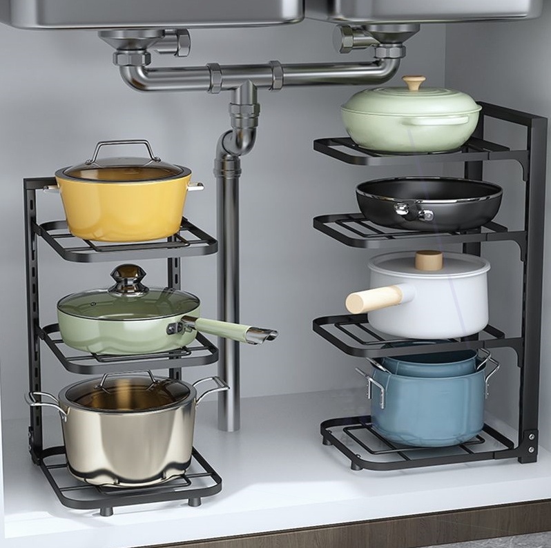 Kitchen Stainless Steel Pot Storage Rack
