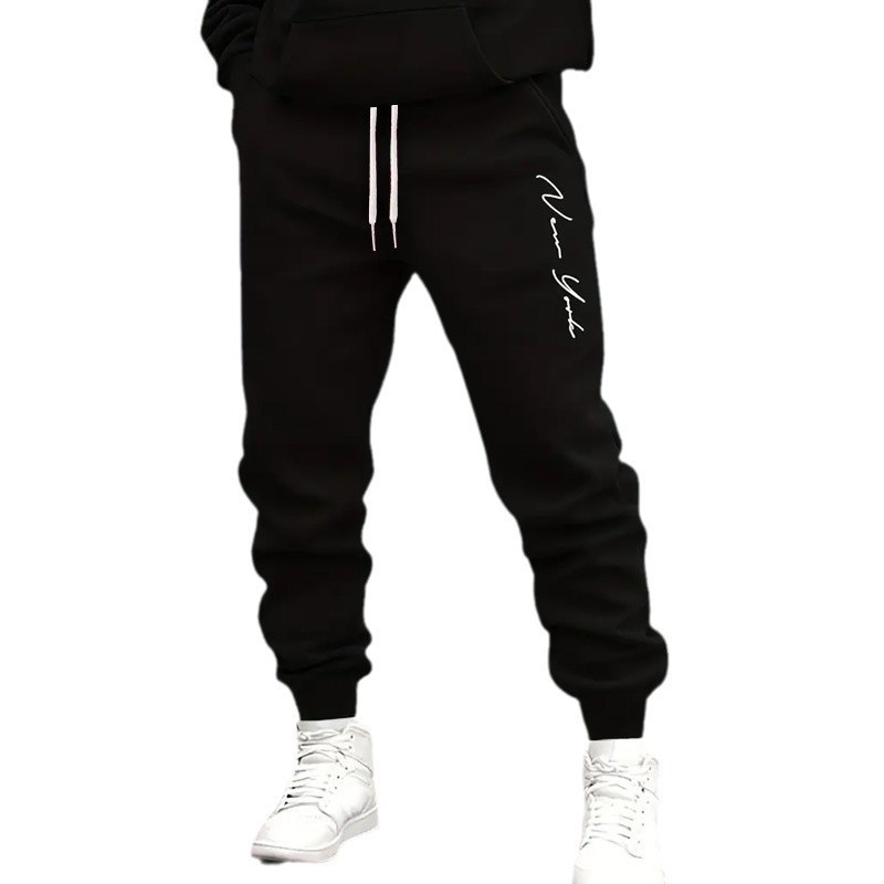 Letter Printed Tapered Trousers - Image 2