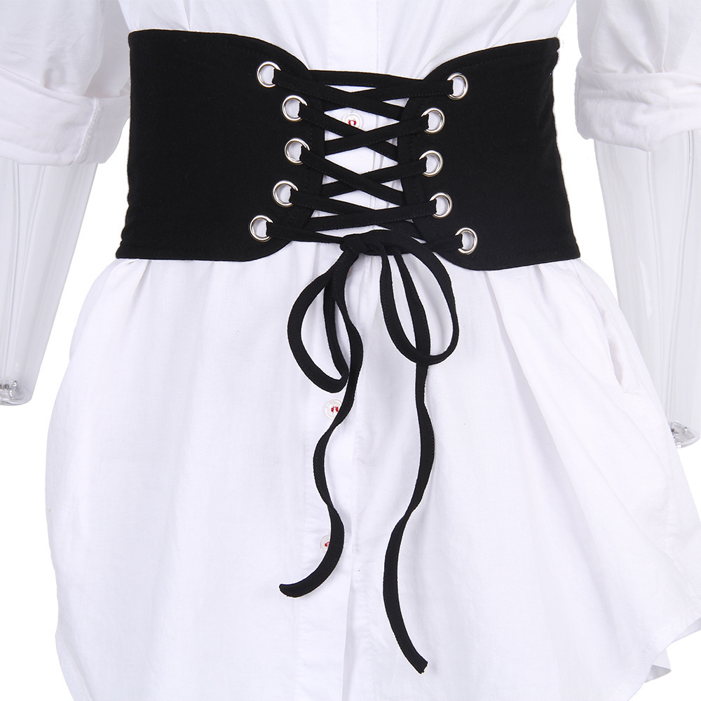 Knitted Solid Color Lace Belt - Image 5