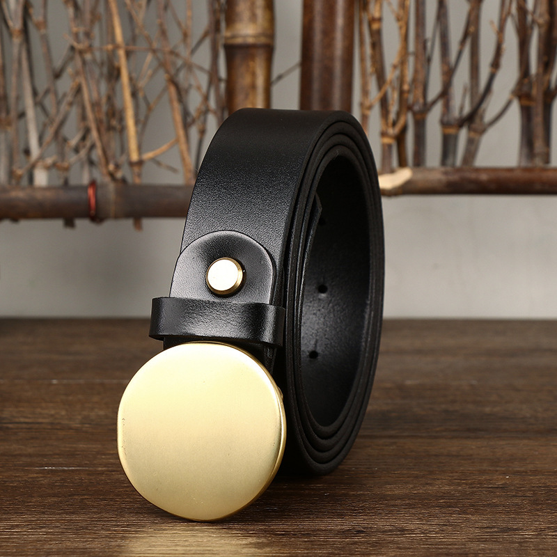 Fashion Smooth Round Buckle Belt For Men - Image 9