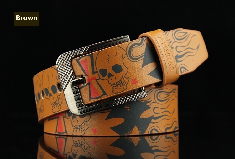 Leather Pin Buckle Men's Skull Casual Belt - Image 10
