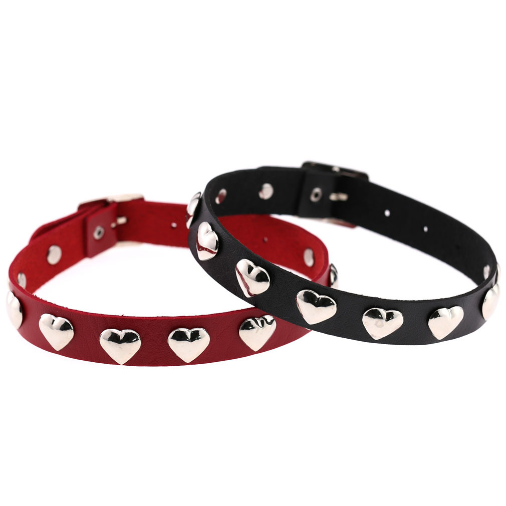 Punk Gothic Love Heart-shaped Rivets Buckle Belt - Image 3