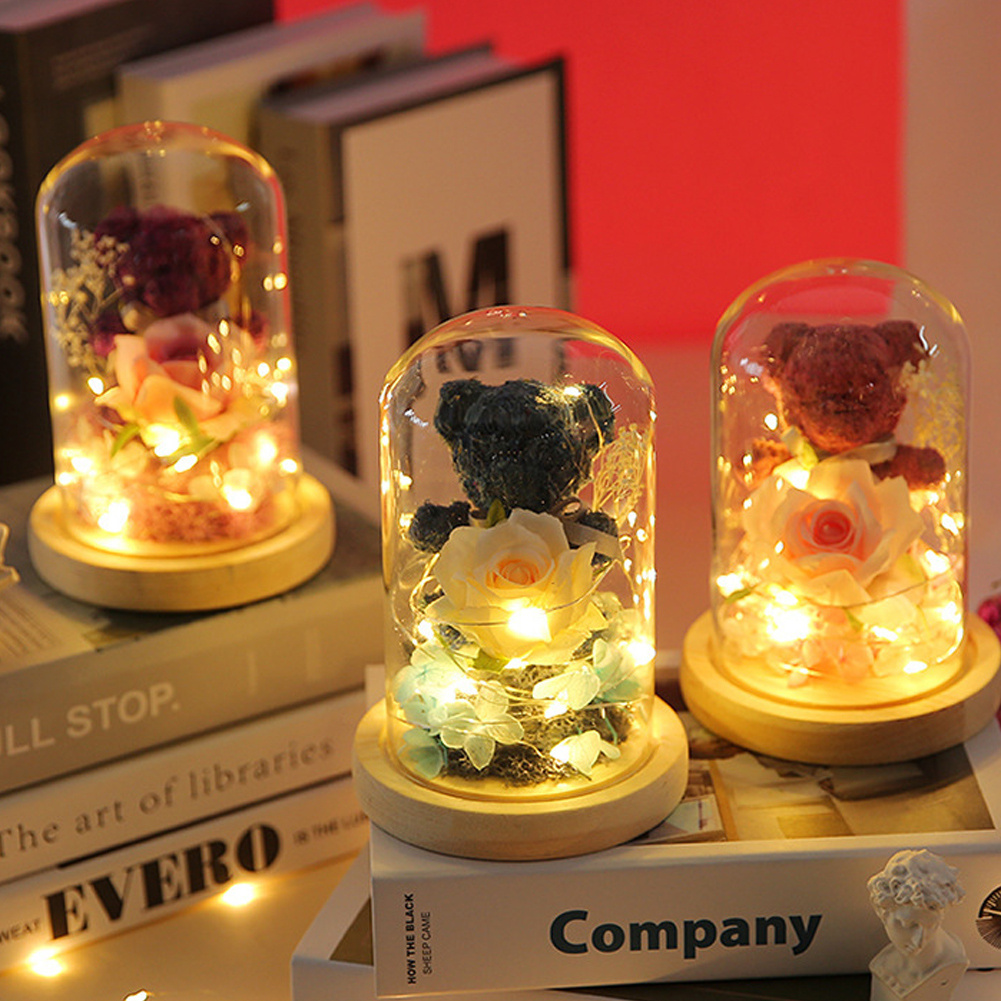 Eternal Preserved Rose Flower With Lights - Image 6