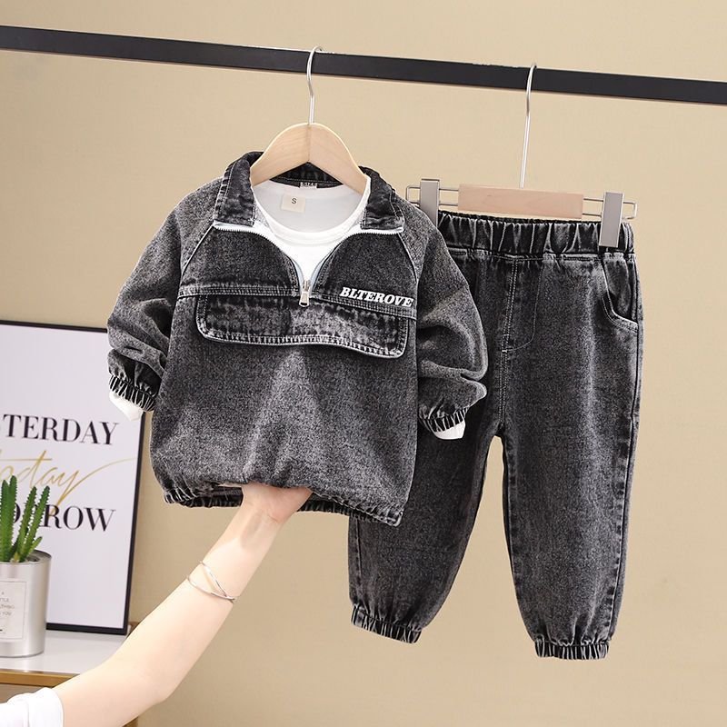 Fashionable Denim Hooded Jacket With Pant