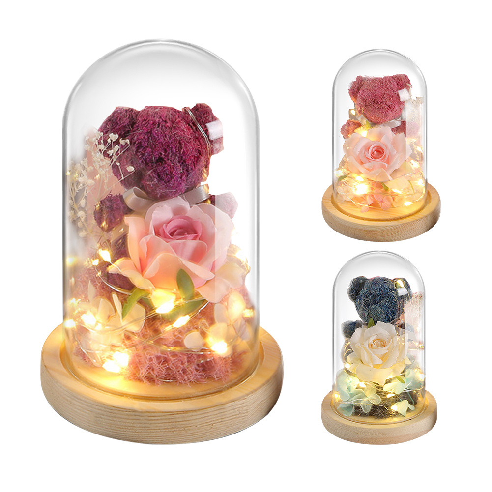 Eternal Preserved Rose Flower With Lights - Image 4