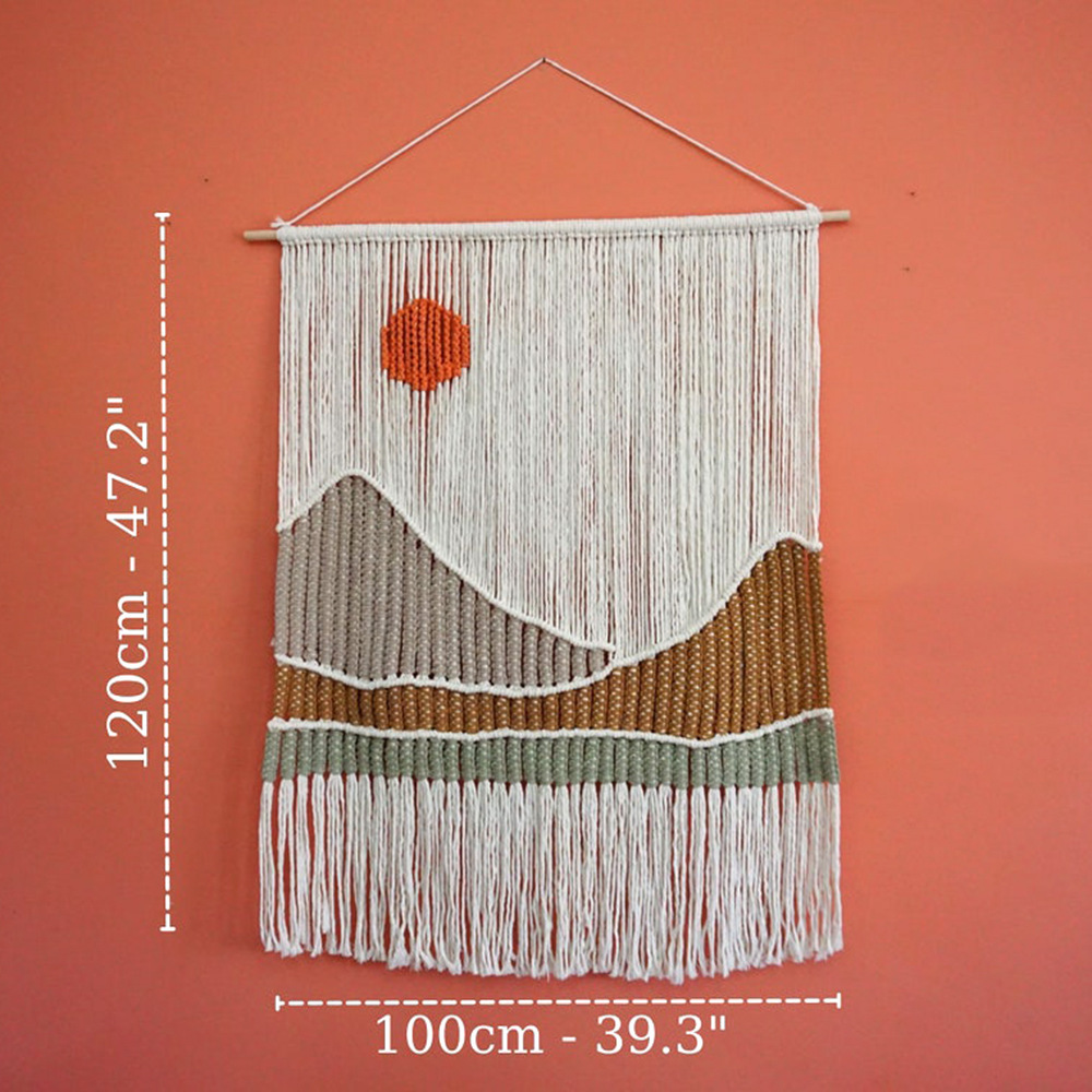Hand Woven Tapestry Landscape Fringe - Image 2